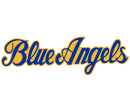 Sticker Blue Angels  Navy Flight Demonstration Squadron Text Logo (9 inch wide, large)