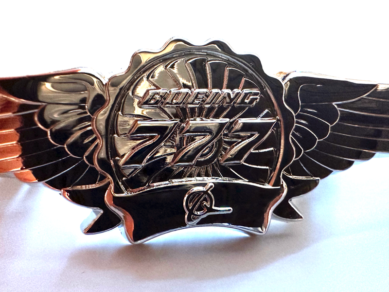 Wing Pin Boeing 777 silver (3 inch version)